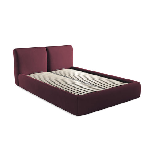 LaMiaSofa Bed met opbergruimte Milano - chenille stof - bordeaux - 160x228x82