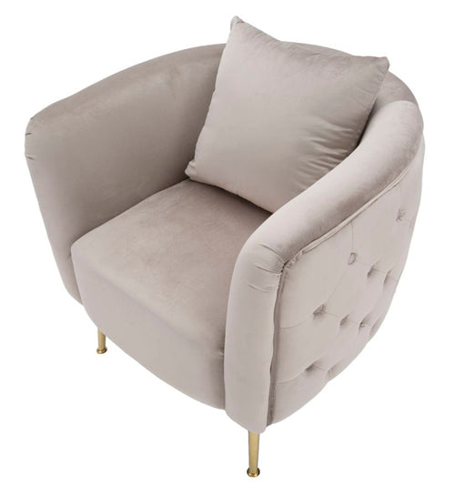 Mauro Ferretti fauteuil - 76x74x71 cm - grijs/goud