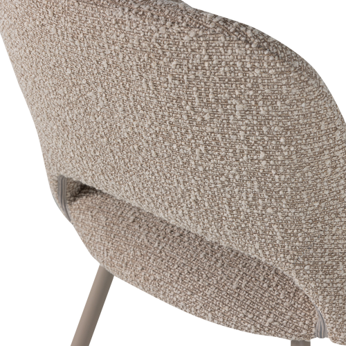 WOOOD eetkamerstoel Jenny - Bouclé - Zand Melange - Set Van 2 - 80x58x58