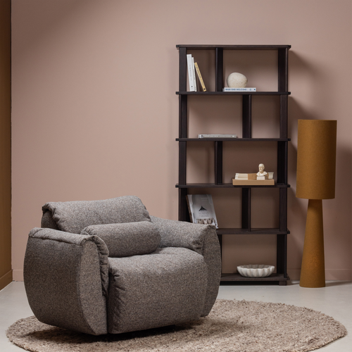WOOOD vloerlamp Loft - Metaal/Bouclé - Tapenade - 130xØ30 cm