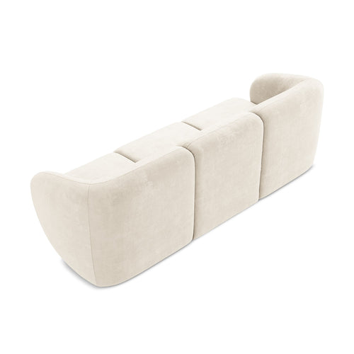 LaMiaSofa 3-zits bank Cervo - chenille stof - lichtbeige - 244x94x75