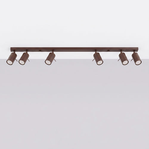 Sollux Lighting Plafondlamp RING 6L bruin - 118x6x16cm