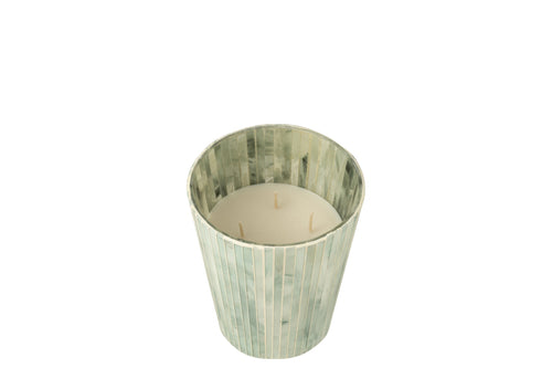 J-Line geurkaars Noa - Seaside Bliss - glas - lichtblauw - large - 75U