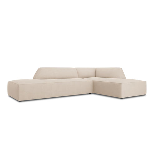 Cosmopolitan Design - Modulaire hoekbank rechts Siena 4-zits, structurele stof beige - 180x273x69cm
