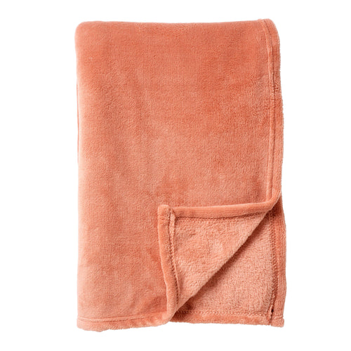OWEN - plaid 130x160 cm - coral fleece deken - heerlijk zacht - Muted Clay - roze