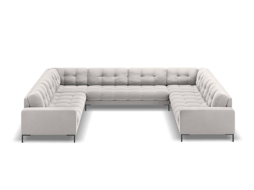 Cosmopolitan Design Panoramische bank Bali 9-zits, flueel, geld - 256x327x75cm