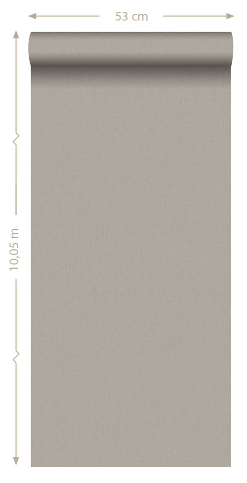 ESTAhome behang linnenstructuur taupe - 53 cm x 10,05 m - 127645 - vtwonen shop