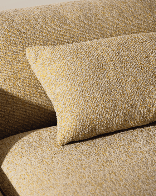 noo.ma Yaro Ottoman - comfortabele poef, Pale Yellow Mélange