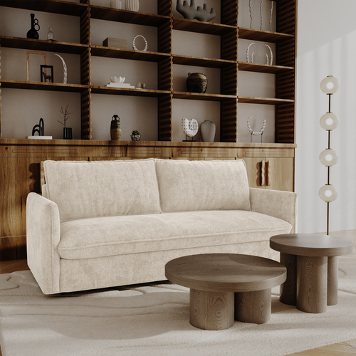 Premium Interiors - Express-slaapbank AVA - kruisbinding crème 178cm