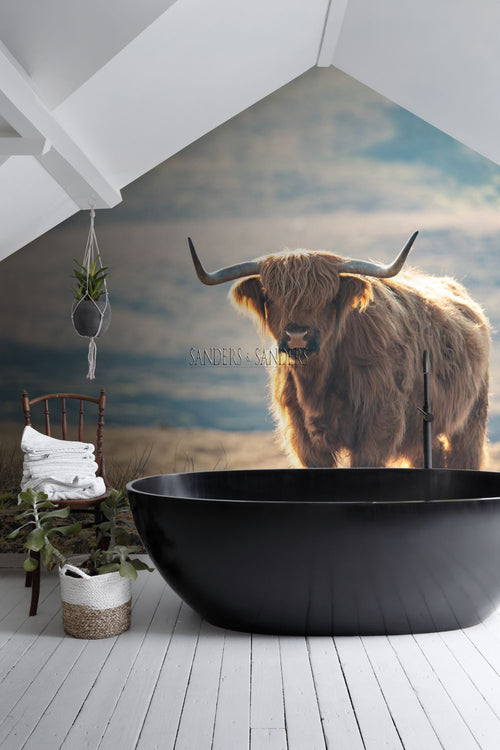 Sanders & Sanders fotobehang schotse hooglander meerkleurig - 300 x 279 cm - 950002