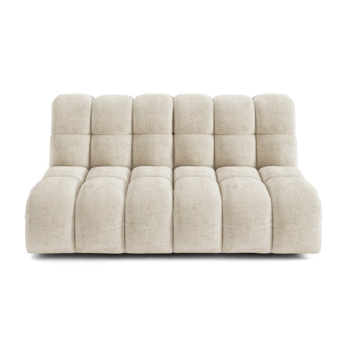 Premium Interiors - Bank SEVEN - gewaafd fluweel beige 162cm