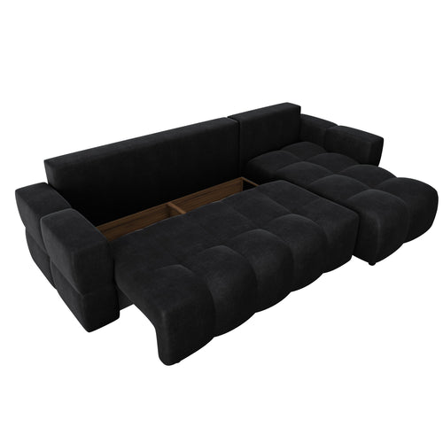 Sia Home - Slaapbank GABRIEL - Fluweel - Donker antraciet - 286cm - vtwonen shop