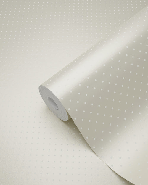 ESTAhome behang kleine stipjes crème beige en zilver - 53 cm x 10.05 m - 137313