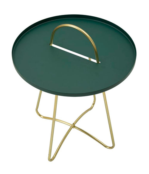 Mauro Ferretti bijzettafel - 45x59 cm - groen/goud