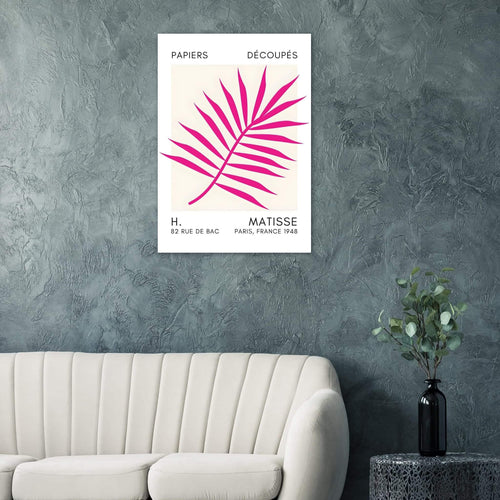 Artfulprints Poster met Lijst Matisse – Floral reef pink   - A4 21x29.7 cm - Roze