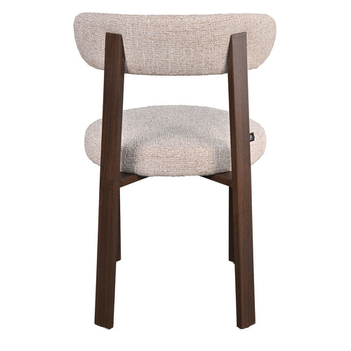 DÉJA Living Eetkamerstoel Lagan - Beige/Walnoot Stof - Set van 2 - vtwonen shop