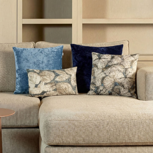KUSSENSET - 4-delig - Tobias - 45x45 cm, 30x50 cm - inclusief binnenkussens - blauw