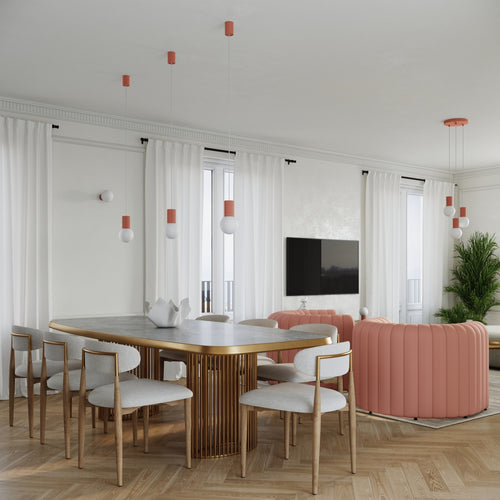 Sollux Lighting Hanglamp HALO 3P perzik - 25x25x125cm