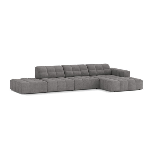 Cosmopolitan Design - Rechter hoekbank Chicago 5-zits, chenille lichtgrijs - 167x348x78cm