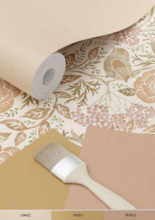 ESTAhome behang bloemen en vogels in art nouveau stijl beige 53 cm x 10.05 m 139566