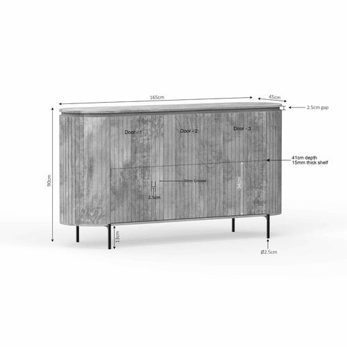 Starfurn  dressoir Lana - taupe - 45x165x90cm
