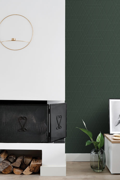 ESTAhome behang grafisch 3D motief donkergroen - 50 x 900 cm - 139606 - vtwonen shop