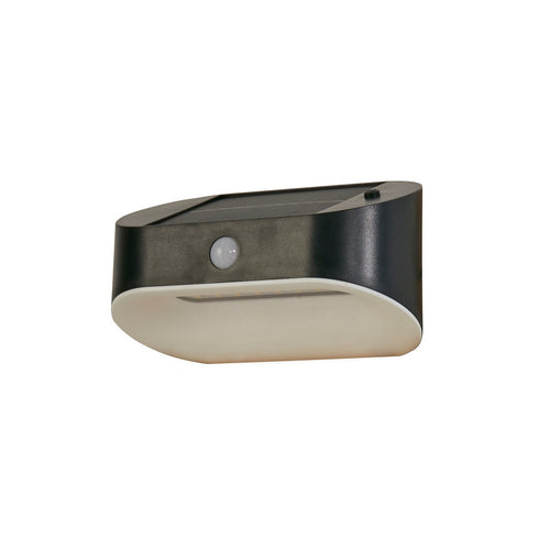 Searchlight Solar Buitenwandlamp Zwart Metaal & Wit Polycarbonaat
