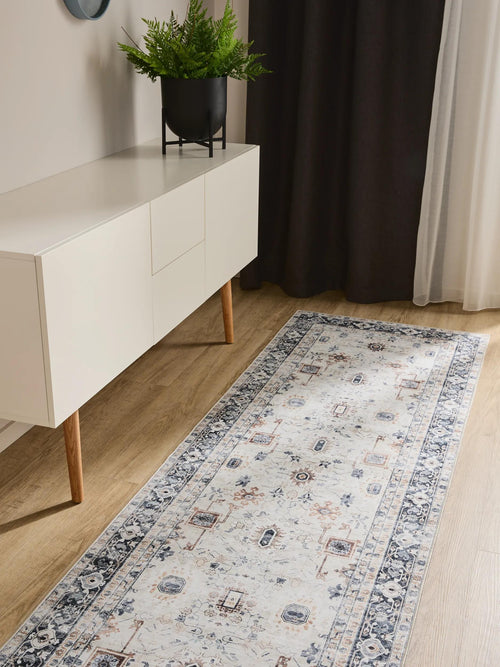 benuta loper George - crème/grijs - 80x240 cm