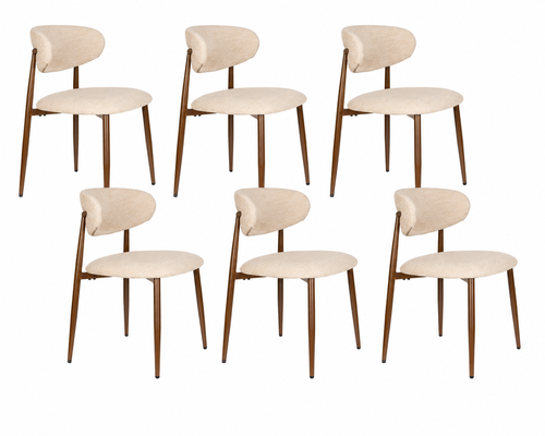 Housecraft Living Noor Eetkamerstoelen Beige - Set van 6