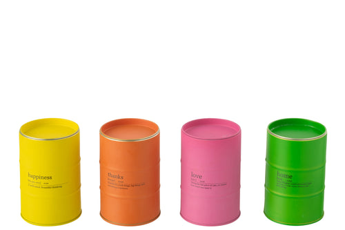 J-Line geurkaars Huis Spreuk Engels/Frans - mix - 50U - 4 stuks - vtwonen shop