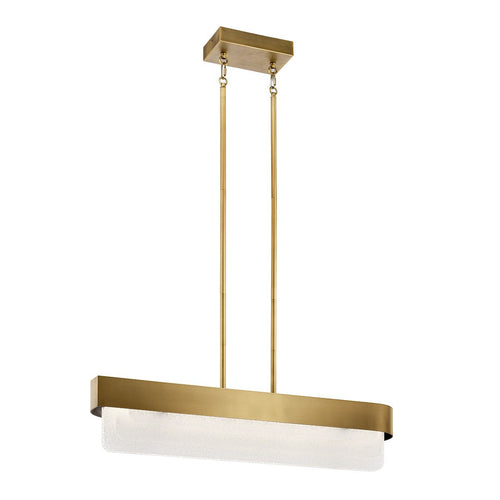 LED-Hängeleuchte, Deckenleuchte, modern, Naturmessing, 3000 K