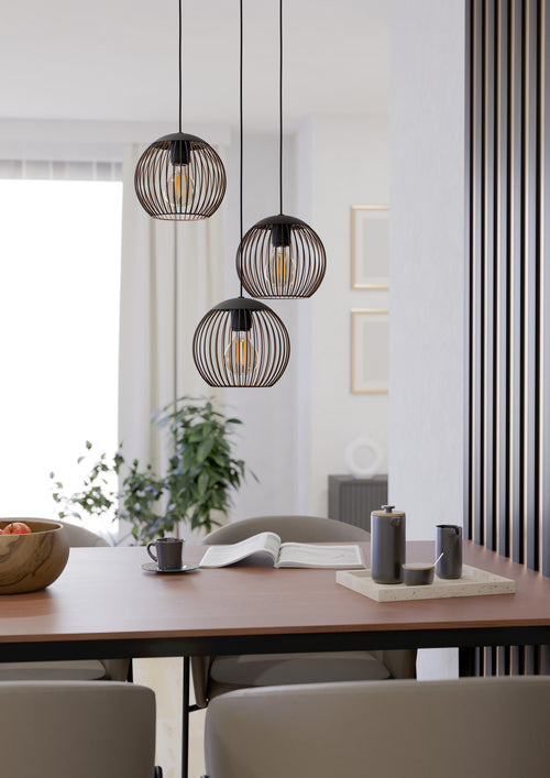 EGLO hanglamp Almanzora - e27 - ø 46.5 cm - zwart/koper