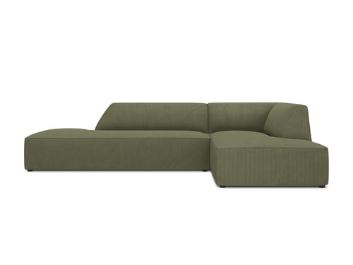 Micadoni rechter hoekbank Ruby 4-zits, ribfluwelen, groente - 180x273x69cm