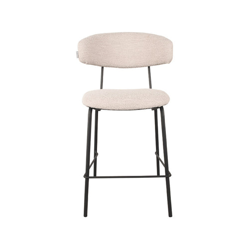 LABEL51 Barstoel Zack - Naturel Bouclé - Zithoogte 65cm - Set van 2