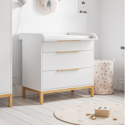 Petite Amélie Commode Soie – Wit – Met 3 ruime lades & soft-close systeem – Vervaardigd in Europa - vtwonen shop