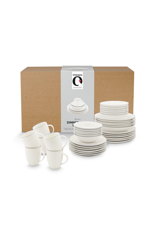 vtwonen Serviesset - Line - Wit - 6 Persoons set