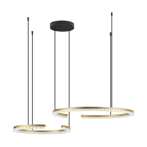 Nova Luce GREAMY Geïntegreerde LED-pendellamp, goudkleurig, Triac dimbaar, 49W, 3668lm, 3000K