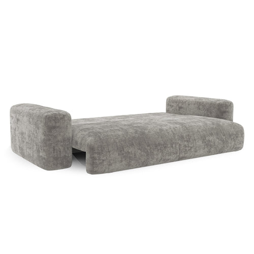 Premium Interiors - Slaapbank met opbergruimte LIOR - getextureerd fluweel betongrijs 260cm
