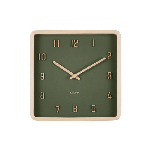 Karlsson wandklok Nervadura - groen - 5.3x26x26cm