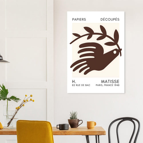 Artfulprints  Matisse – Peace dove brown   Poster A4 21x29.7 cm