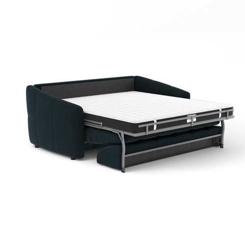 Sia Home - Dunlopillo slaapbank 140 cm NORA - fluweel pauwblauw 225cm