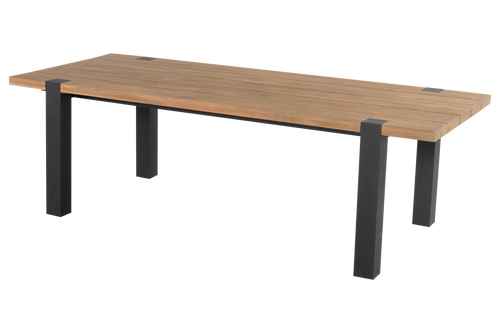 Hartman Tuintafel Esmee - Naturel/Zwart Teakhout - 200x100x77cm