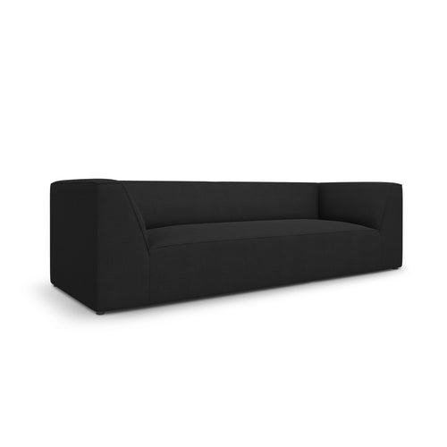 Cosmopolitan Design - Bank Siena 3-zits, structurele stof zwart - 92x232x69cm
