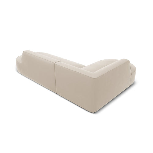 Cosmopolitan Design - Modulaire hoekbank links Siena 4-zits, flueel beige - 180x273x69cm