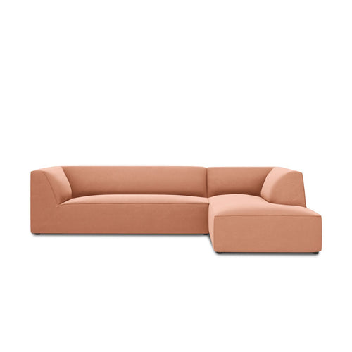 Cosmopolitan Design - Modulaire hoekbank rechts Siena 4-zits, flueel roze - 180x273x69cm
