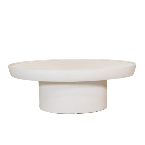 Giga Meubel Salontafel Tess - Ovaal - Beton/Betonlook - 90cm