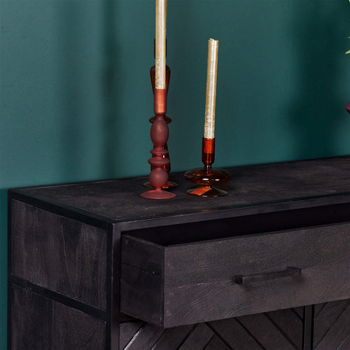 StarFurn Kabinetkast New York - Zwart Hout - 100x40x115cm - vtwonen shop