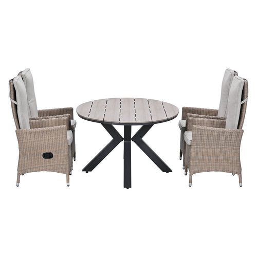 Garden Impressions Tuinset Collin 5-delig - Tulli tuintafel 180x115 cm