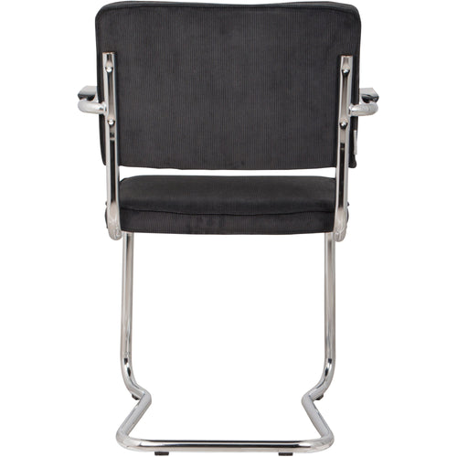 Zuiver Ridge Rib Kink Eetkamerstoelen met armleuning Zwart - Set van 2 - vtwonen shop