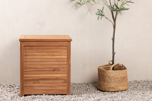Rebellenclub Opbergbox kussen Halon - 53 x 53cm - Naturel Hout - vtwonen shop